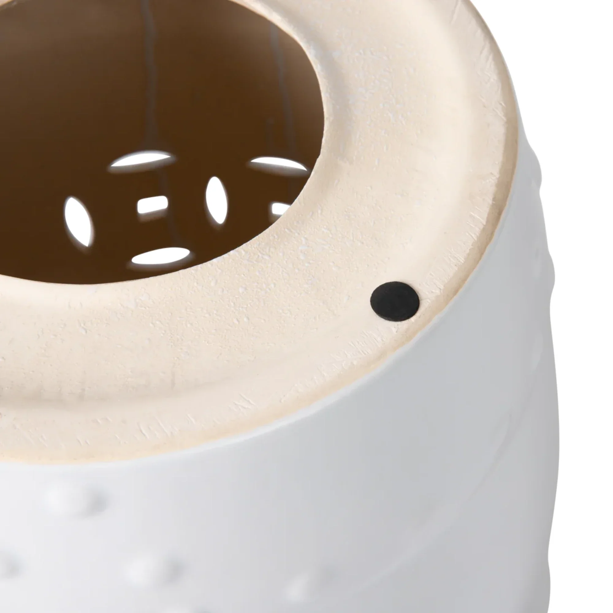 Well Traveled Living Double-Medallion Ceramic Stool in Optic White - Image 6