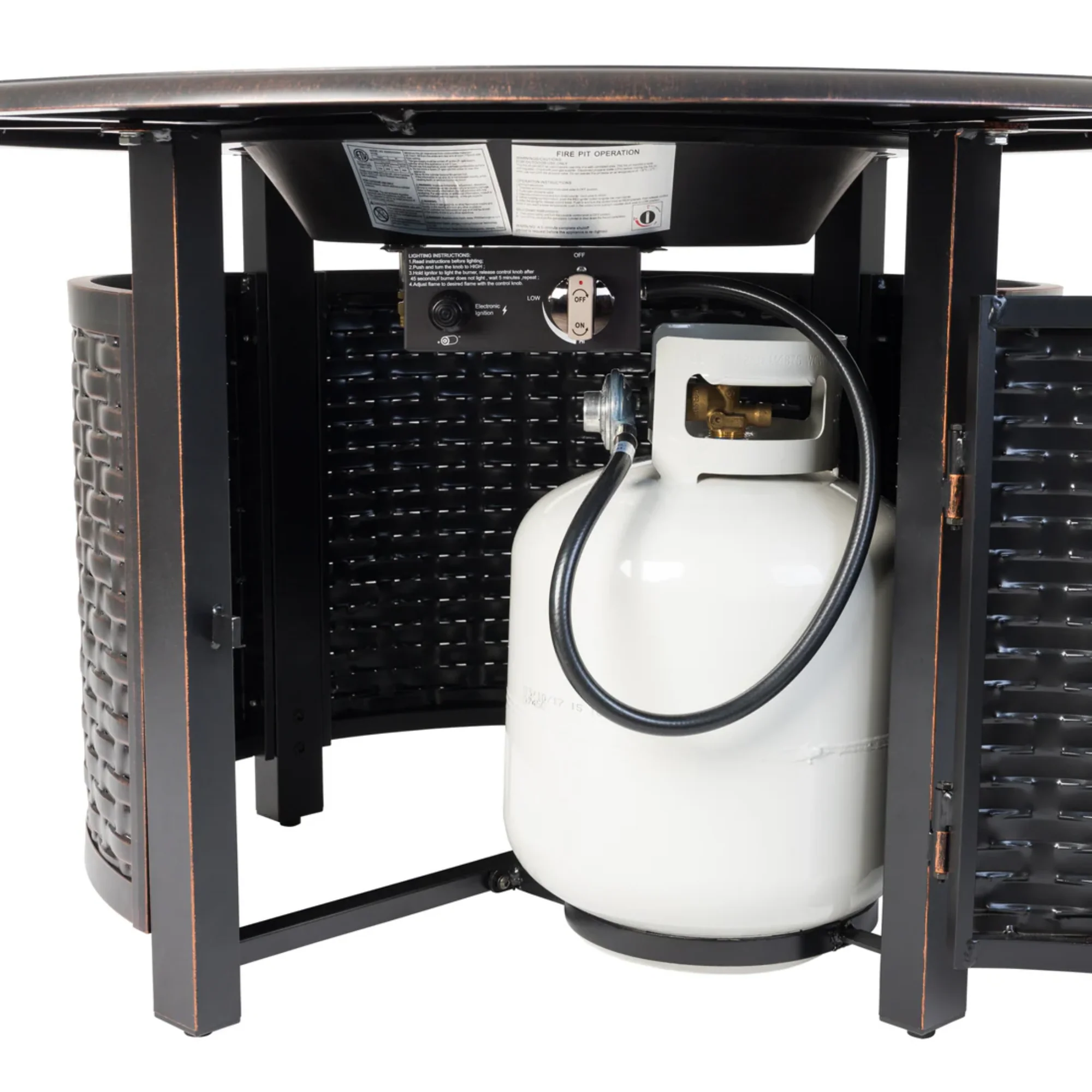 Well Traveled Living Florence Woven Aluminum Propane Fire Pit - Image 7