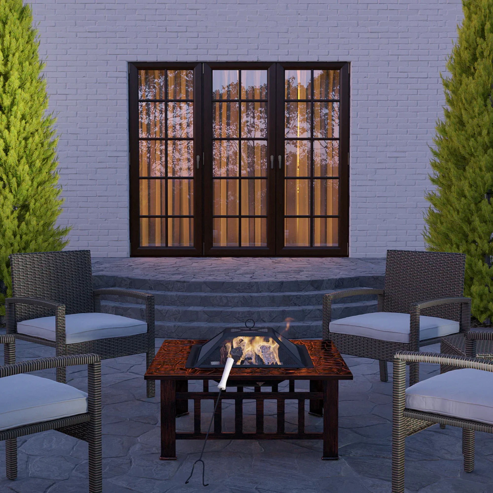 Well Traveled Living Foxdale Square Wood-Burning Fire Pit - Image 8