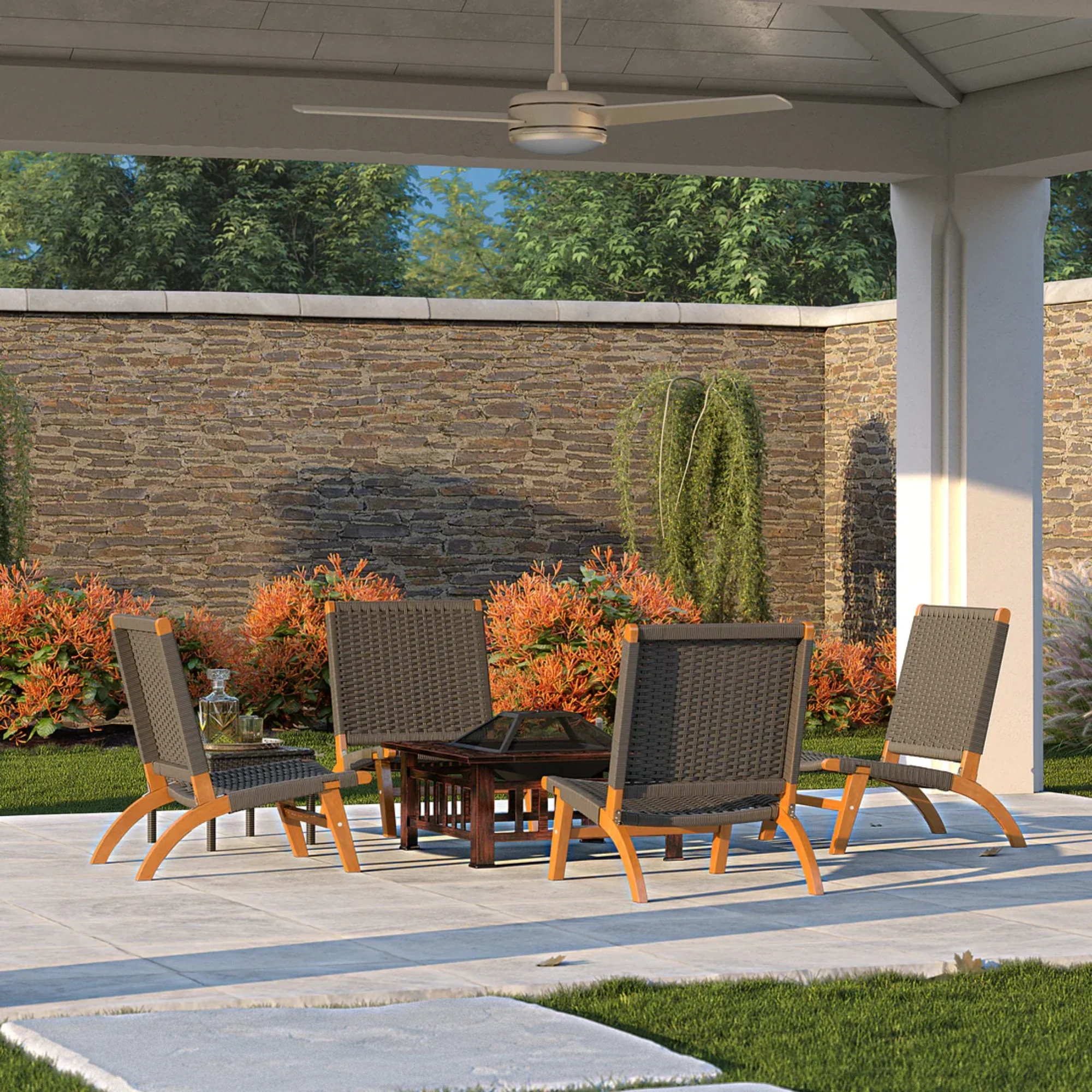 Well Traveled Living Foxdale Square Wood-Burning Fire Pit - Image 9