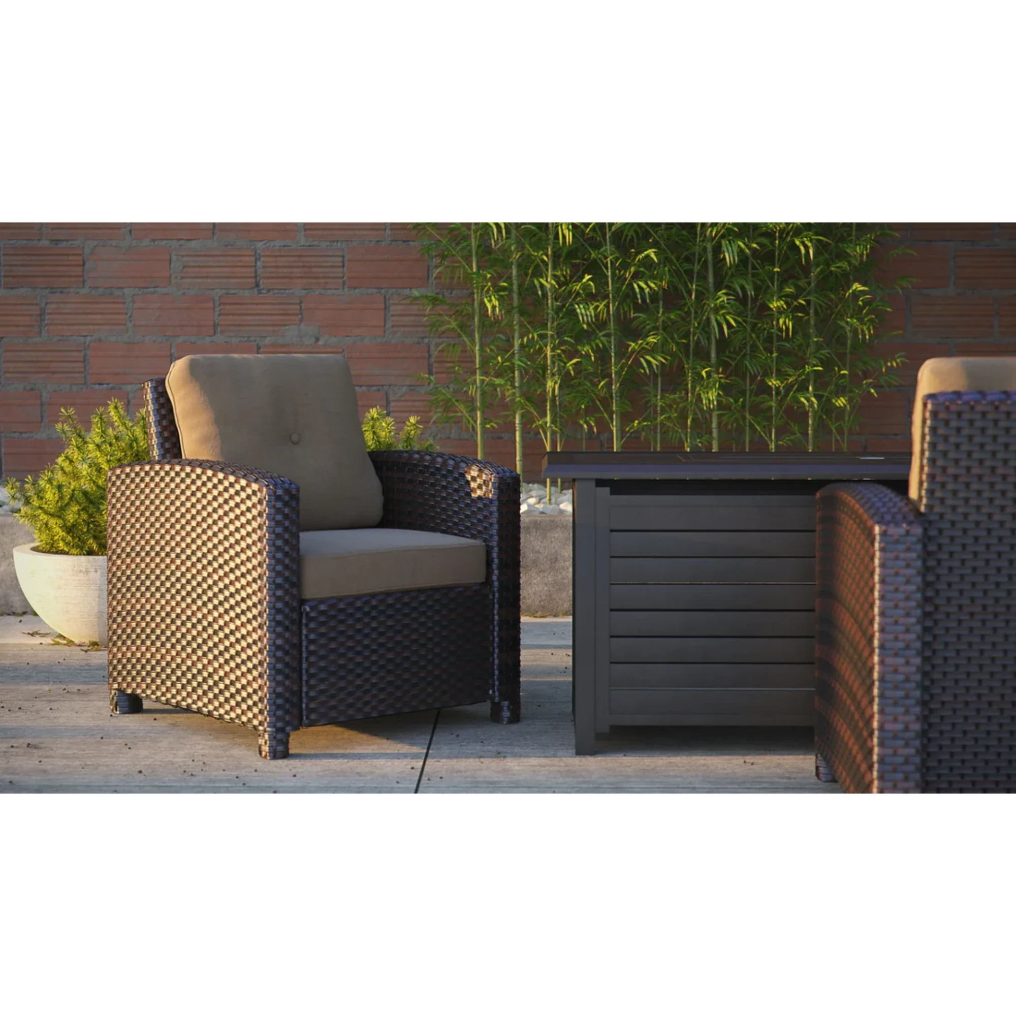 Well Traveled Living Miles Club Chair in Mocha Wicker - Image 5