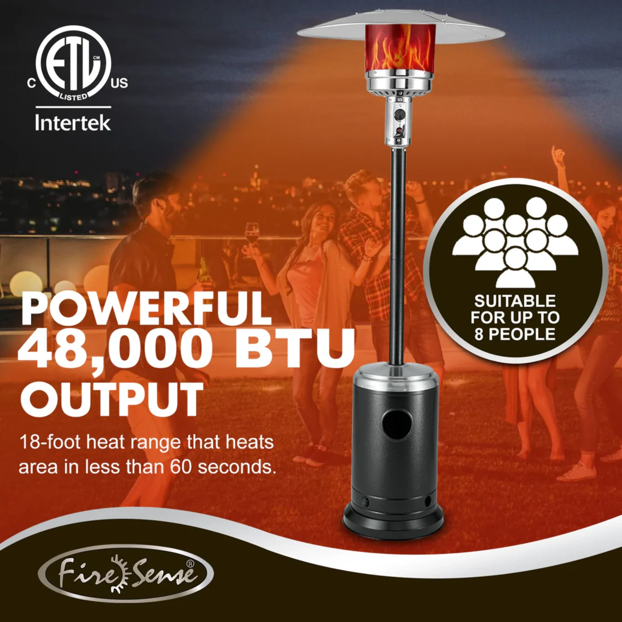 Well Traveled Living Onyx & Stainless Steel Finish Patio Heater - Image 2