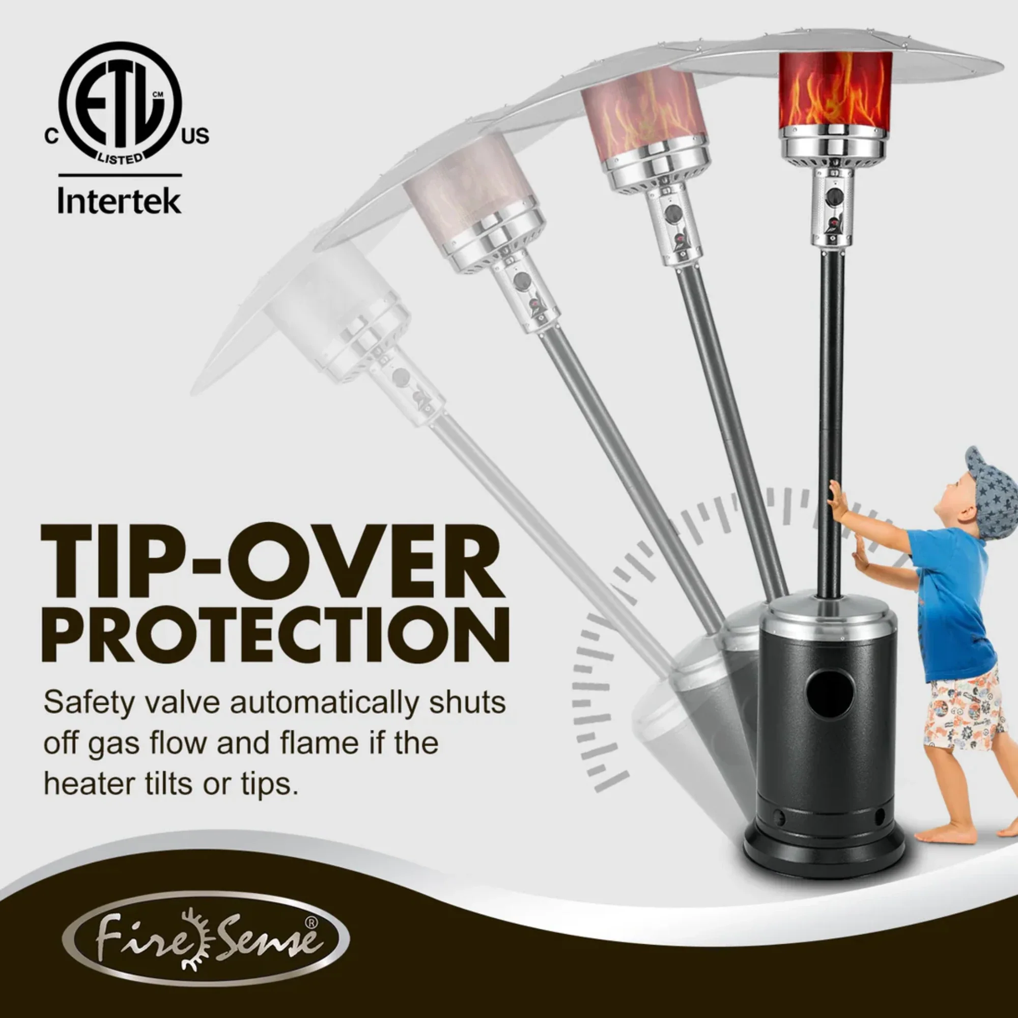 Well Traveled Living Onyx & Stainless Steel Finish Patio Heater - Image 5