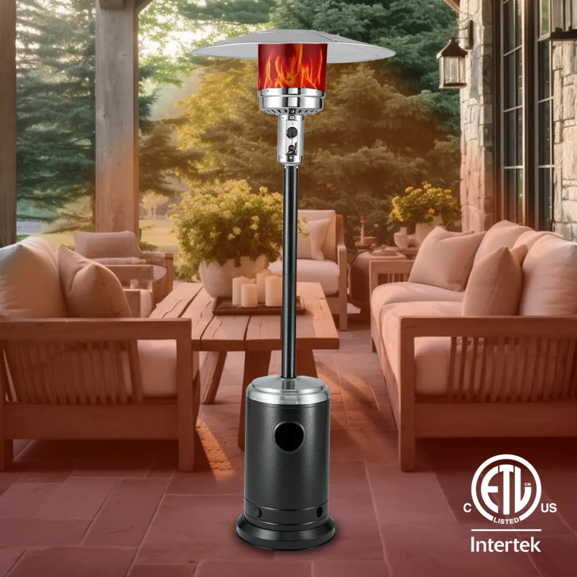 Well Traveled Living Onyx & Stainless Steel Finish Patio Heater - Image 7