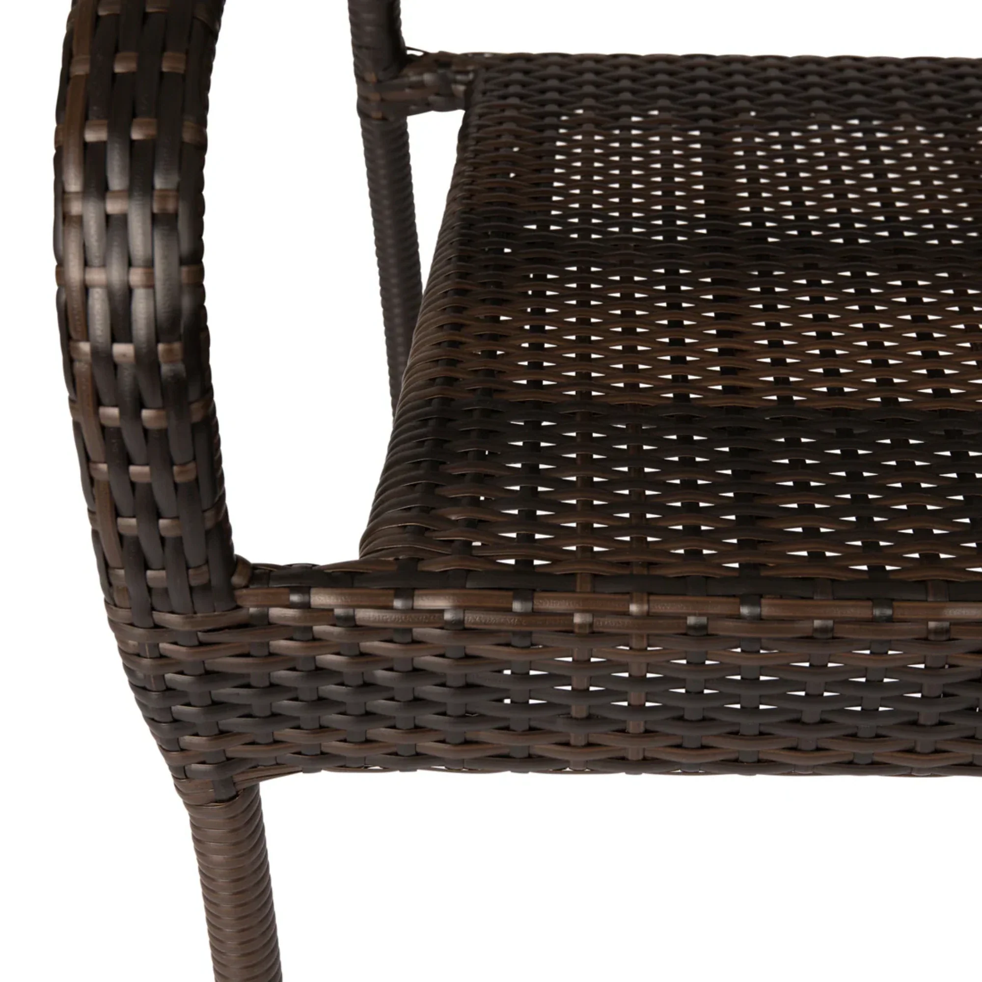 Well Traveled Living Rhodos Café Chair in Mocha All-weather Wicker Set - Image 4