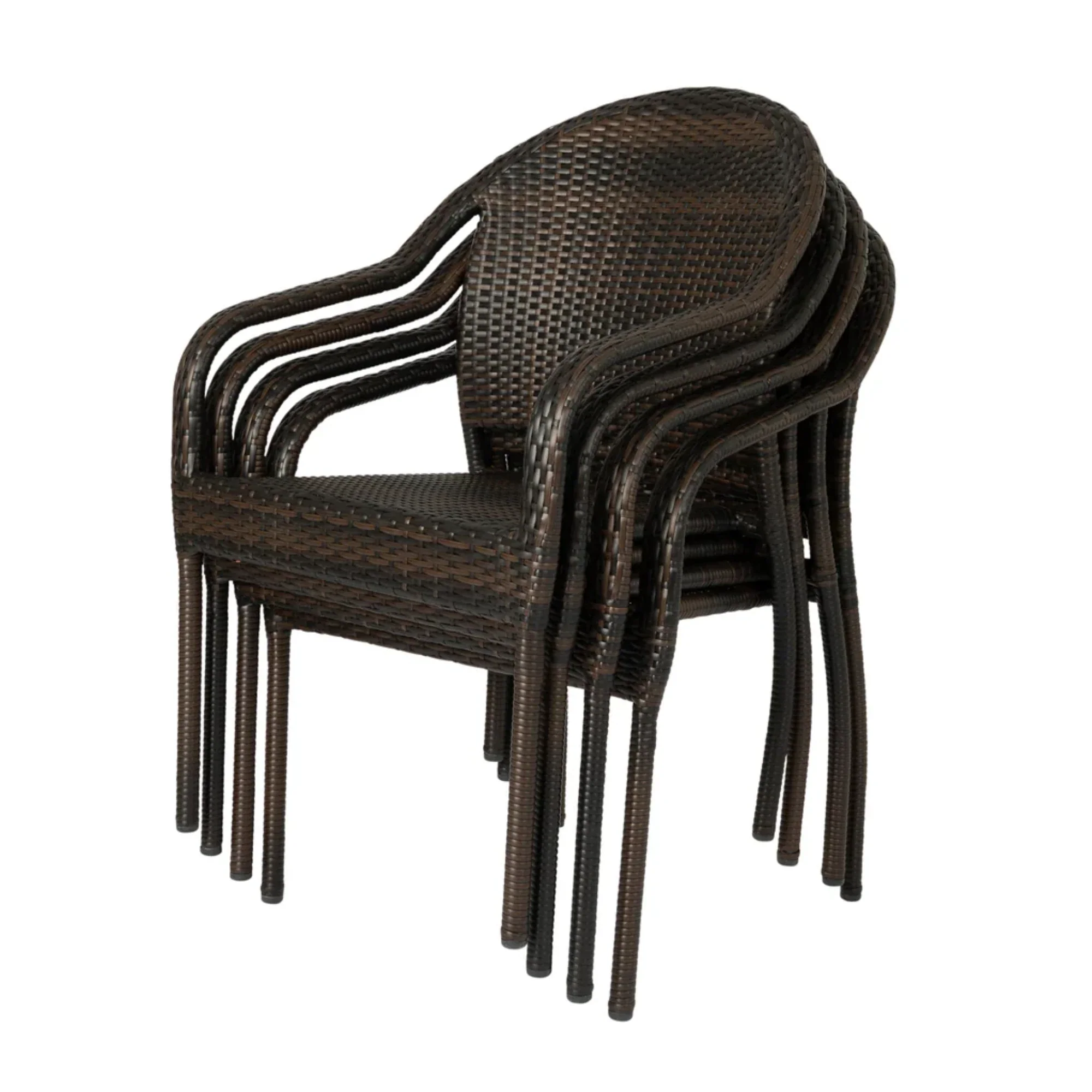 Well Traveled Living Rhodos Café Chair in Mocha All-weather Wicker Set - Image 5