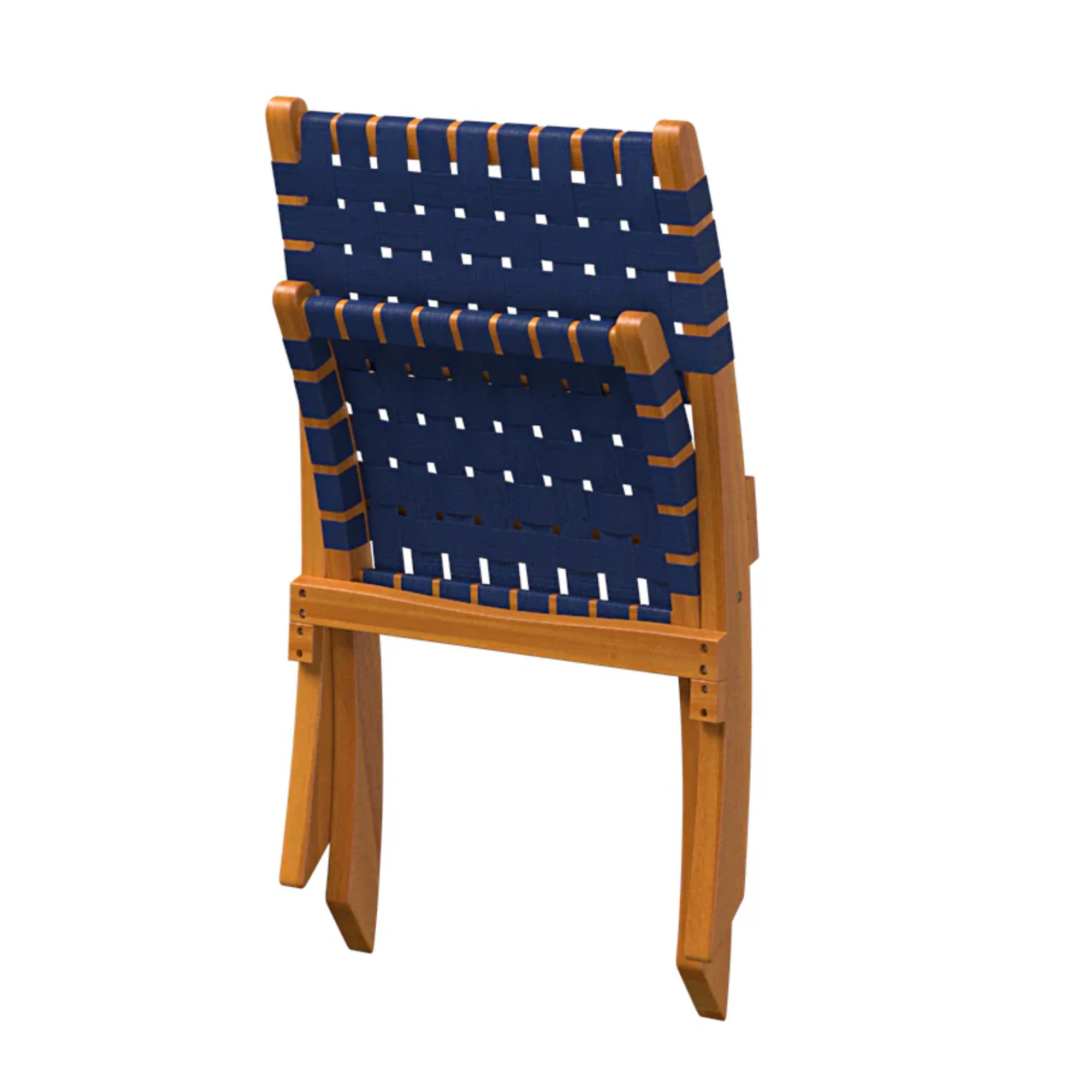 Well Traveled Living Sava Folding Chair in Navy Blue Webbing - Image 5