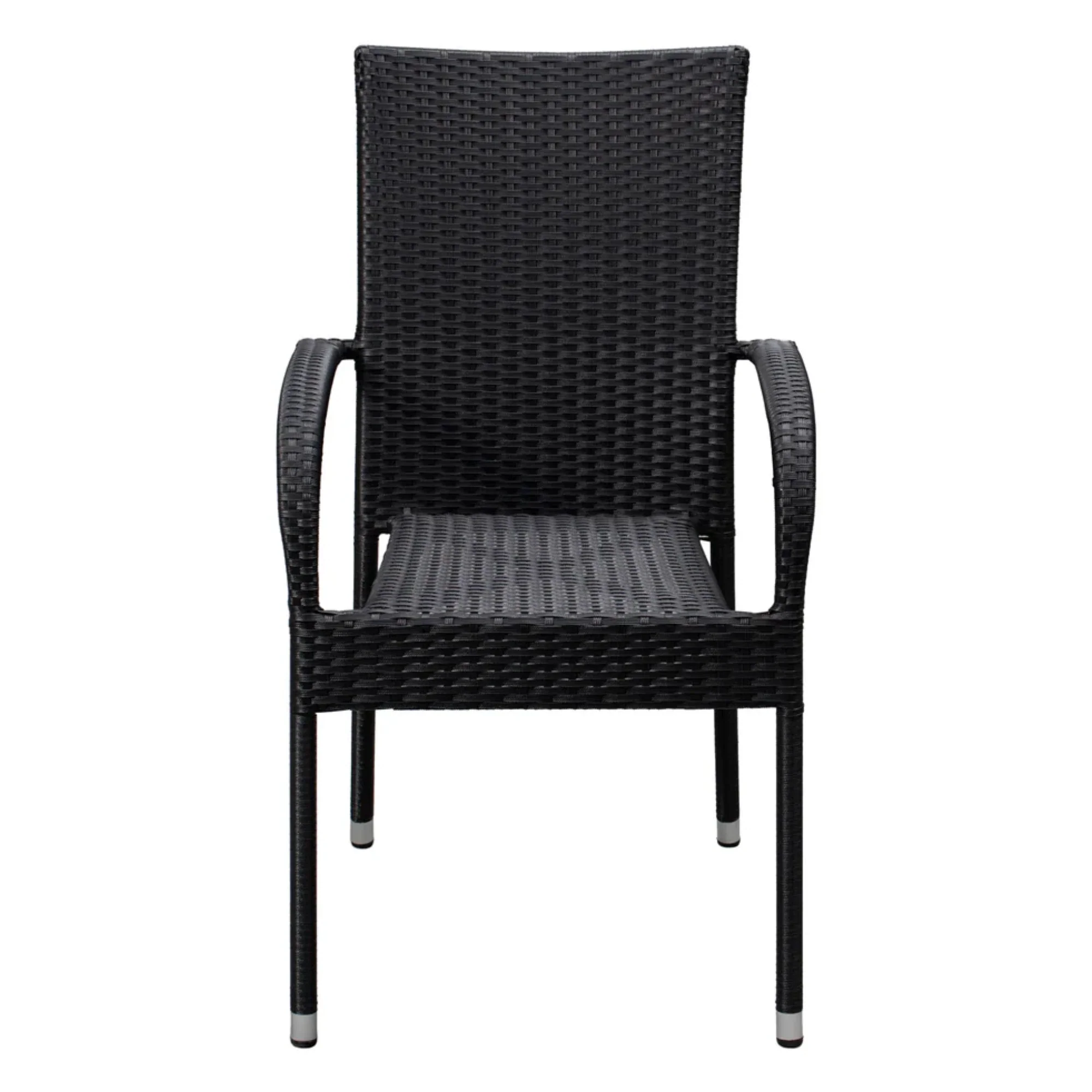 Well Traveled Living Set of 4 Black Morgan Outdoor Wicker Chairs - Image 4