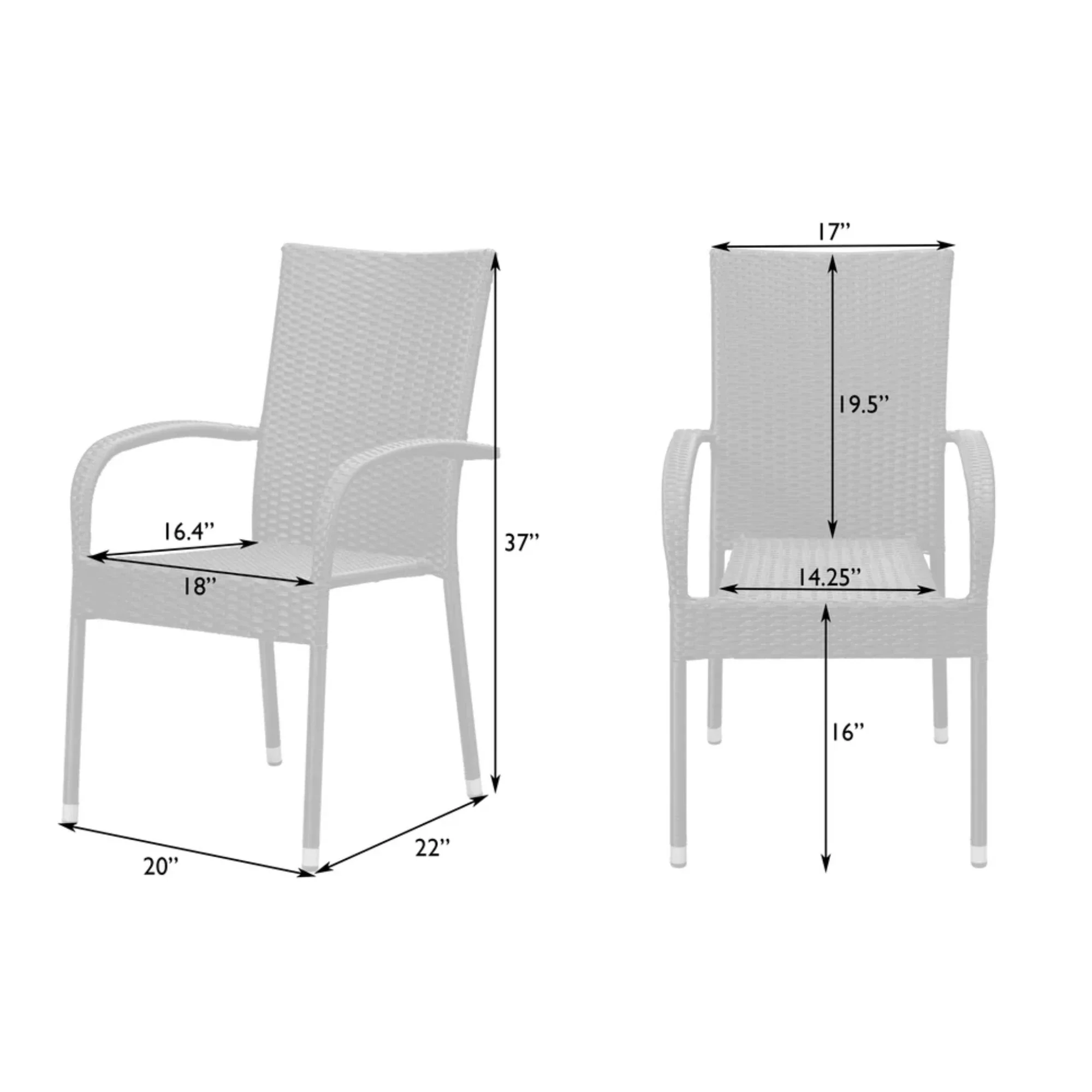 Well Traveled Living Set of 4 Morgan Outdoor Wicker Chairs - Image 7