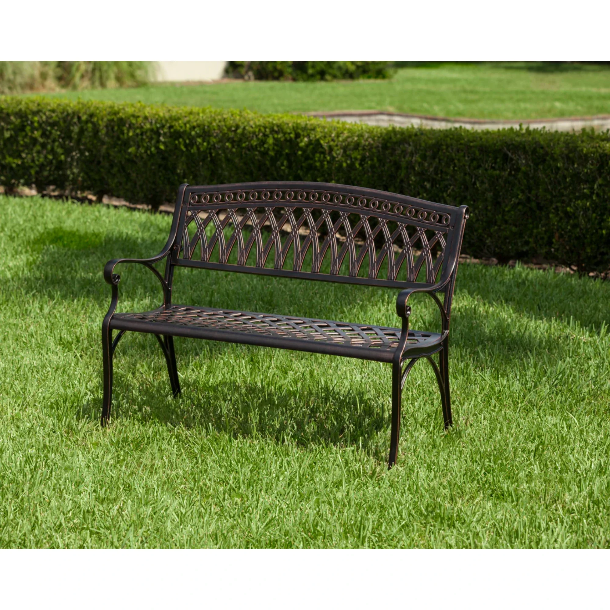 Well Traveled Living Simone Cast Aluminum Bench - Image 4