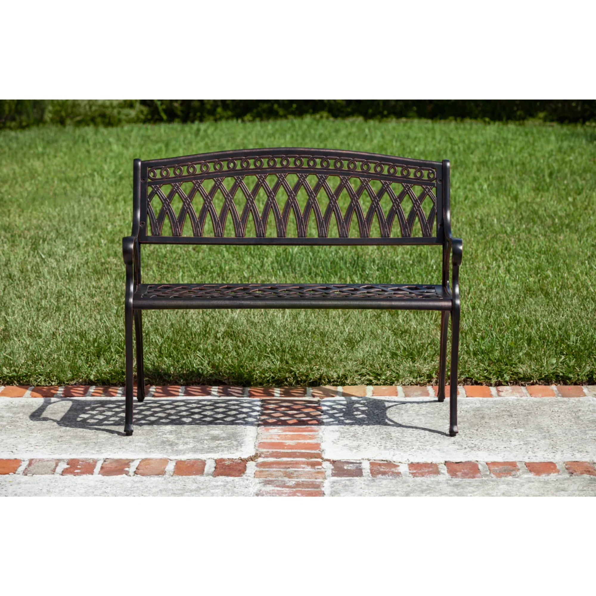 Well Traveled Living Simone Cast Aluminum Bench - Image 5