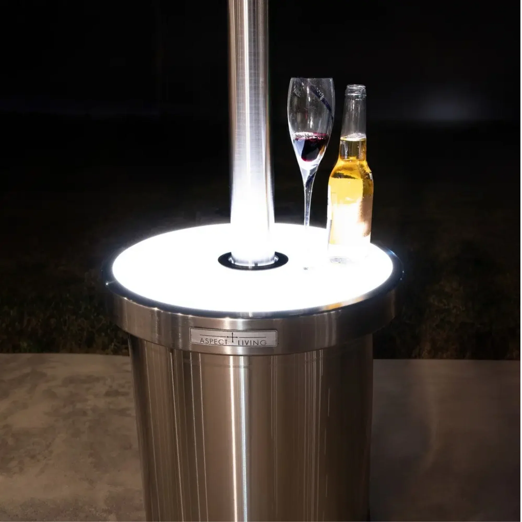 Well Traveled Living Stainless Steel Patio Heater w/ Led Table - Image 4