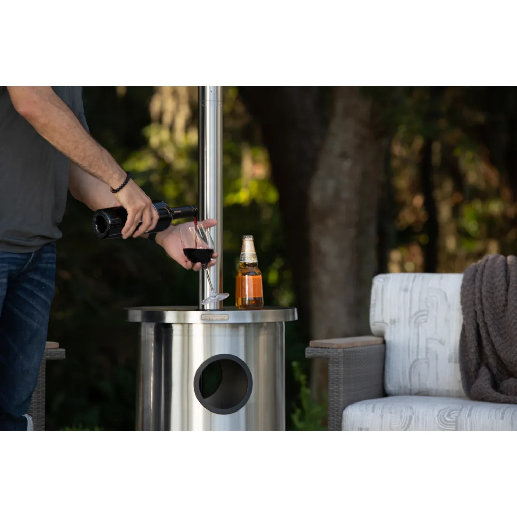 Well Traveled Living Stainless Steel Patio Heater w/ Table - Image 7