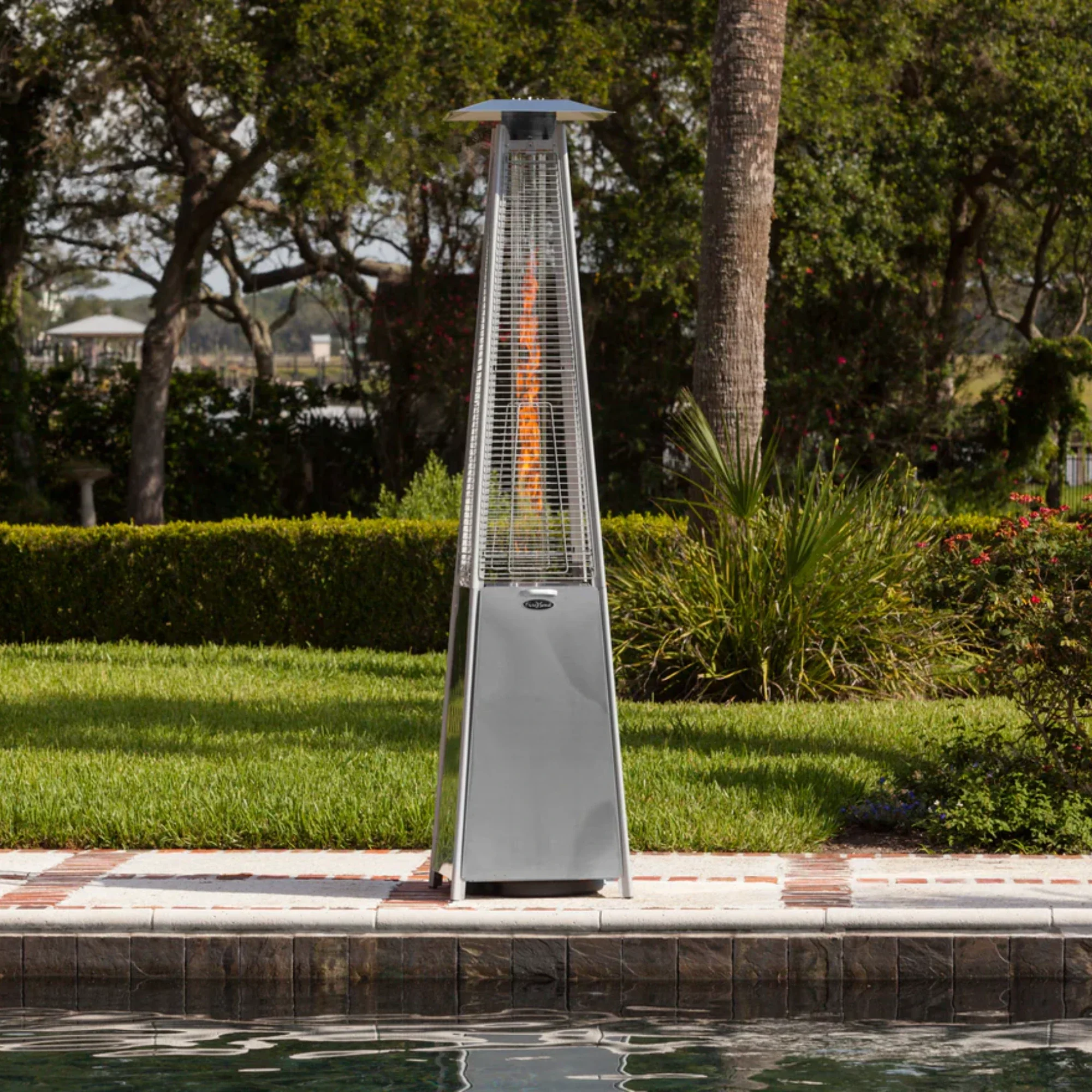 Well Traveled Living Stainless Steel Propane Pyramid Flame Heater - Image 4