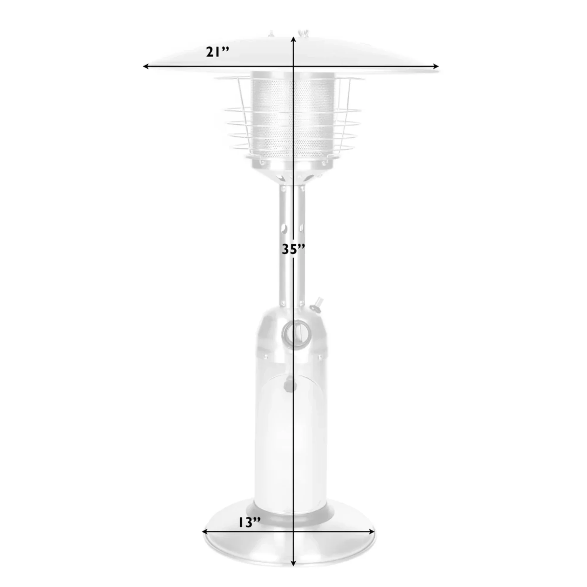 Well Traveled Living Stainless Steel Propane Table Top Patio Heater - Image 7