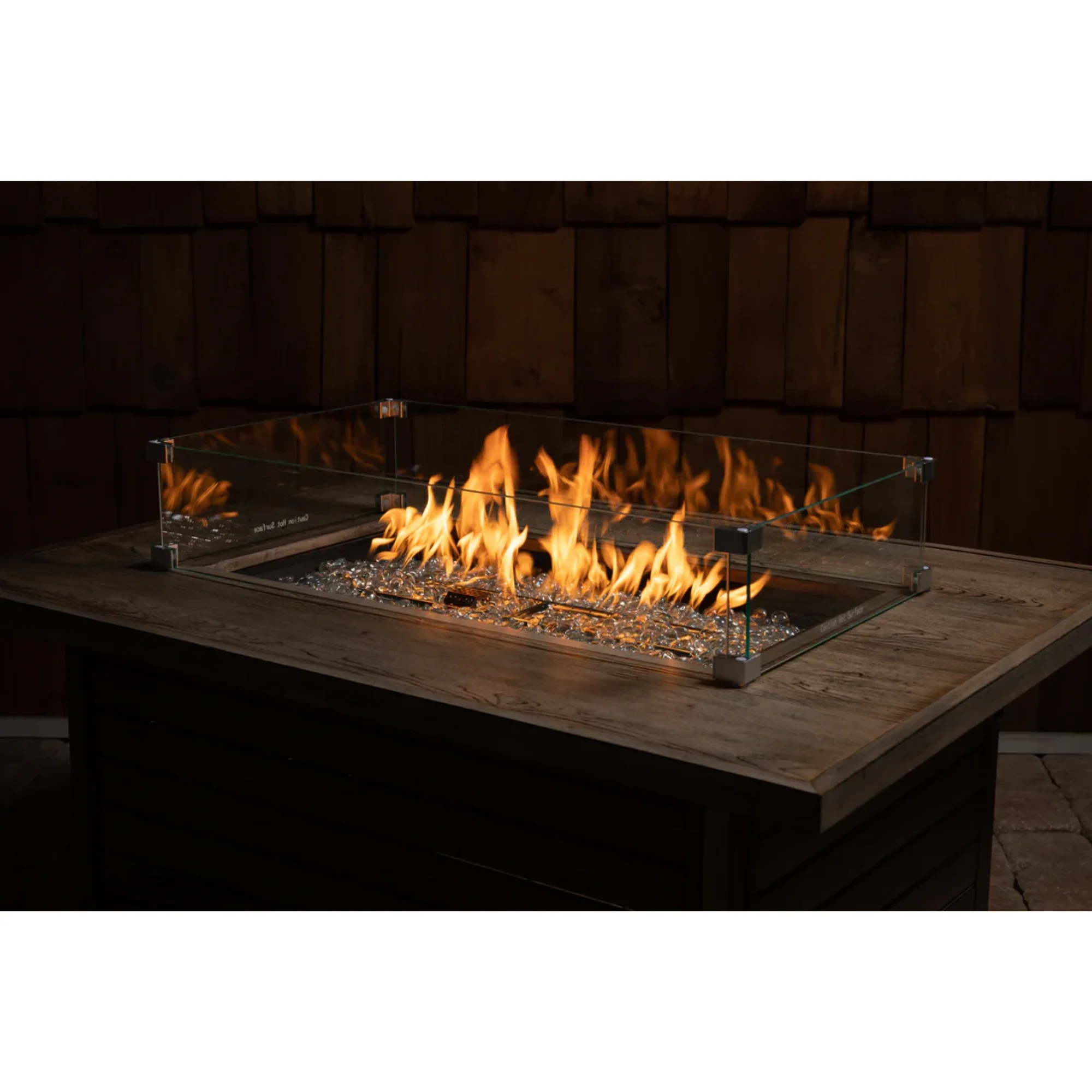 well Traveled Living Tempered Glass Wind Guard for Rectangular Fire Pits - Image 2