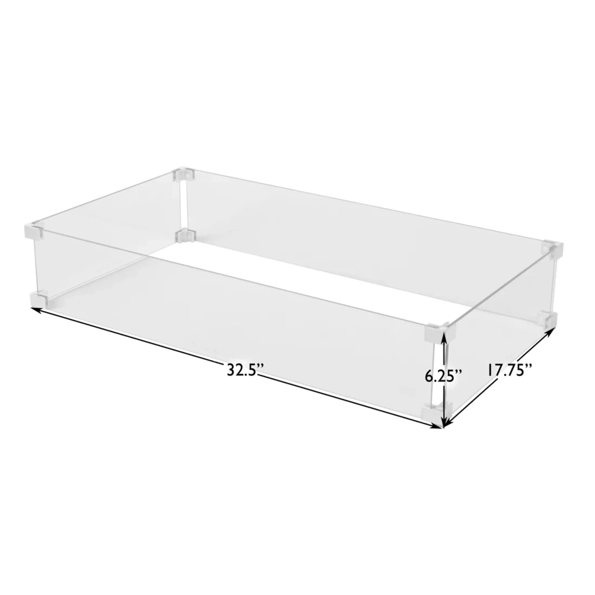 well Traveled Living Tempered Glass Wind Guard for Rectangular Fire Pits - Image 3