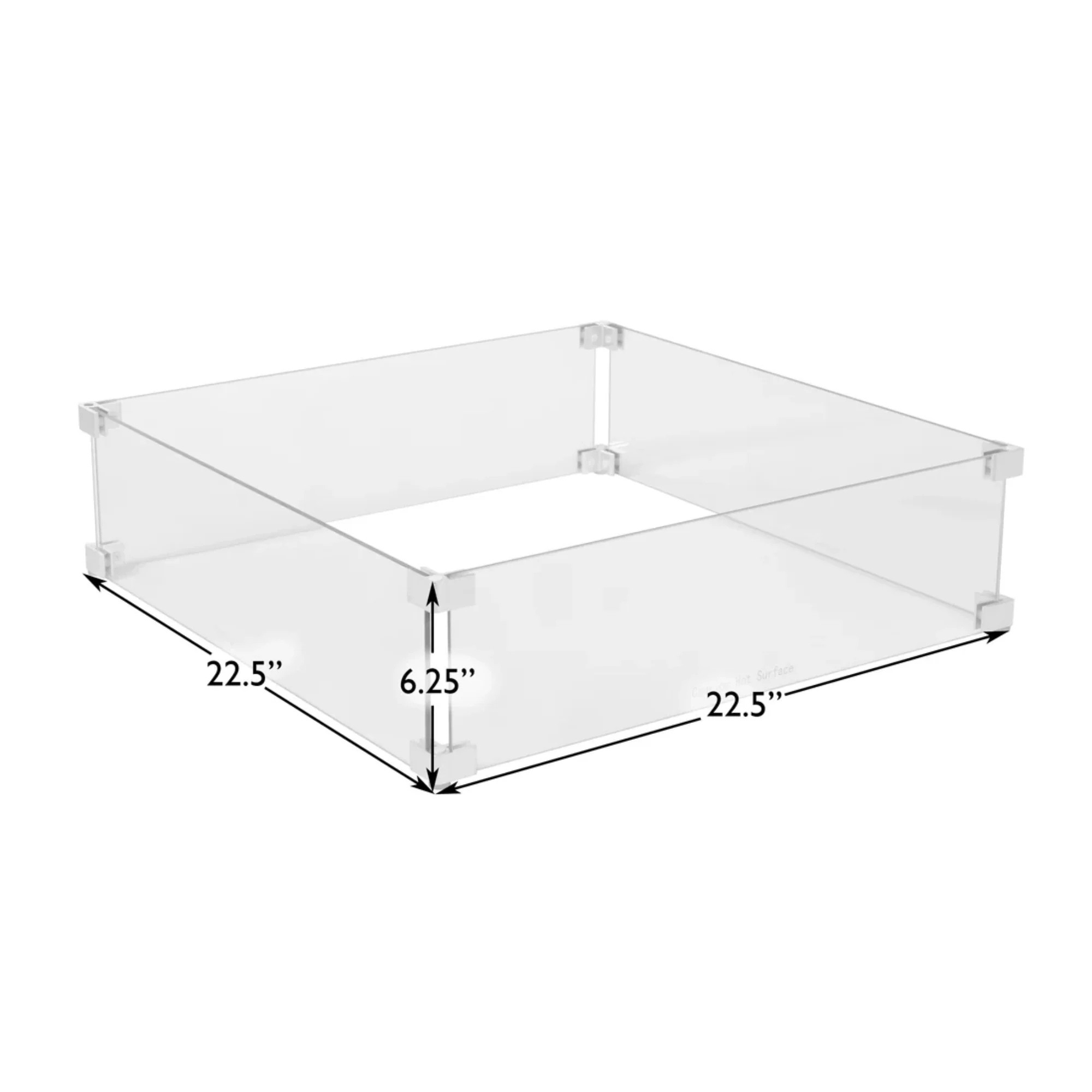Well Traveled Living Tempered Glass Wind Guard for Square Fire Pits - Image 3