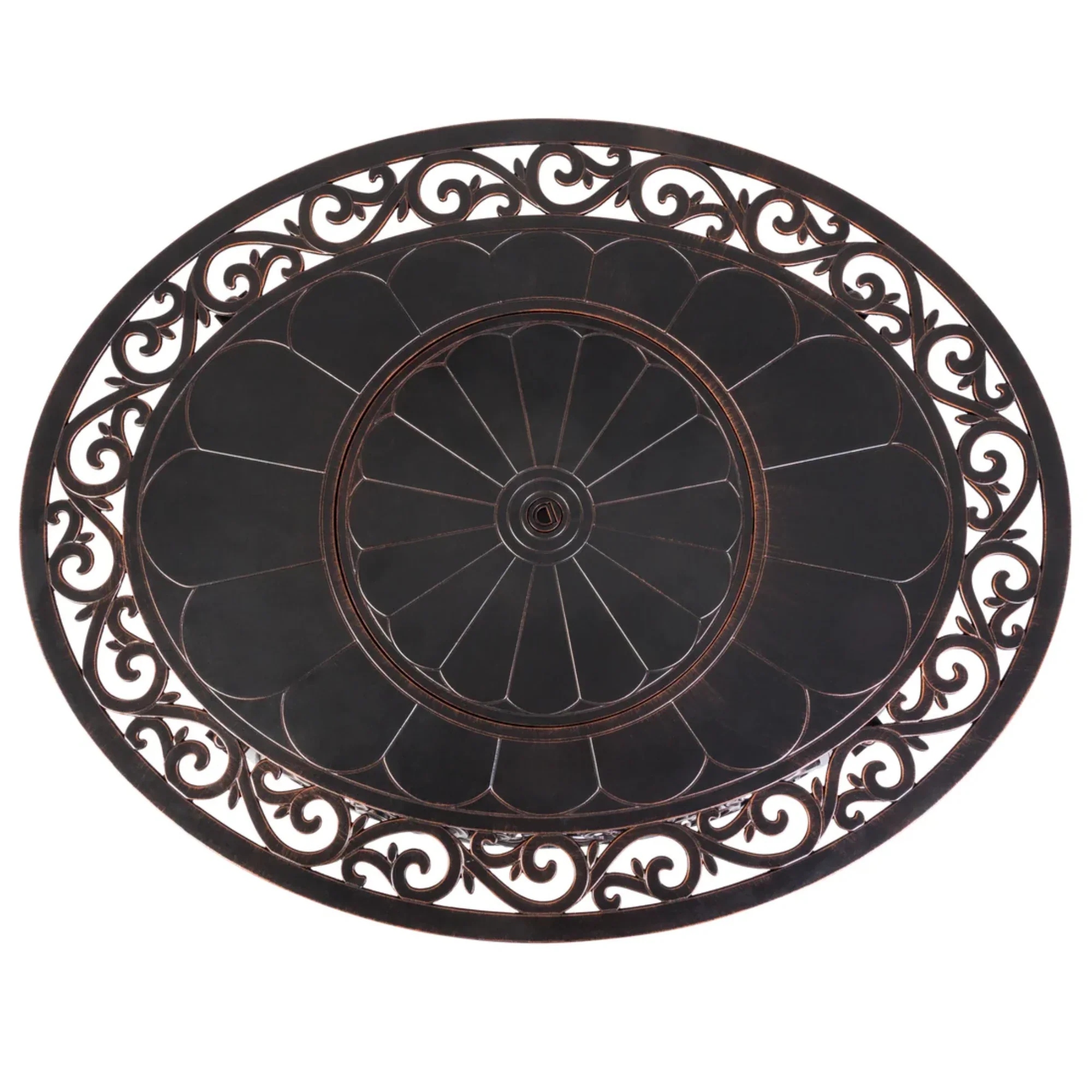 Well Traveled Living Toulon Oval Aluminum Propane Fire Pit - Image 4