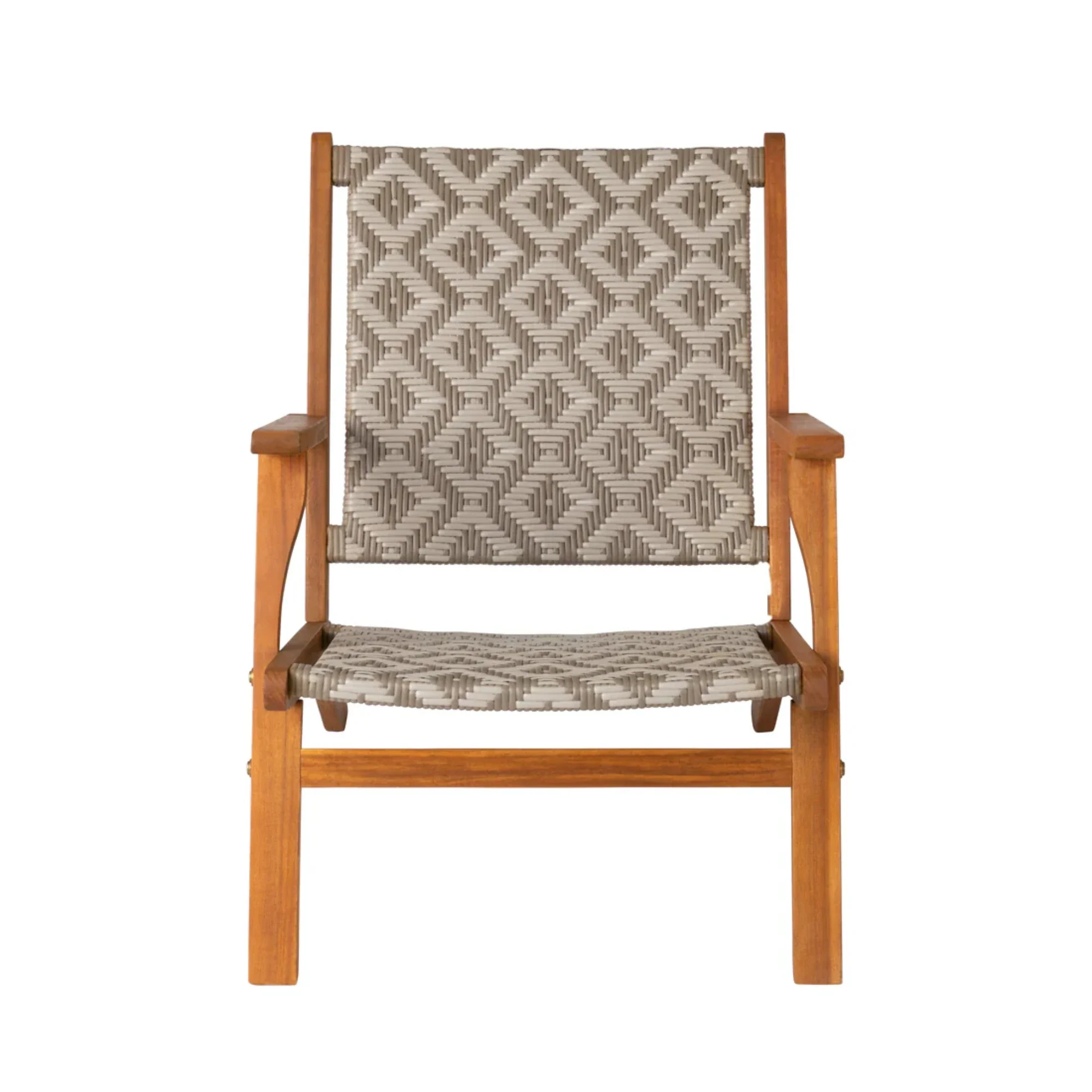 Well Traveled Living Vega Natural Stain Outdoor Chair in Diamond-Weave Wicker - Image 3