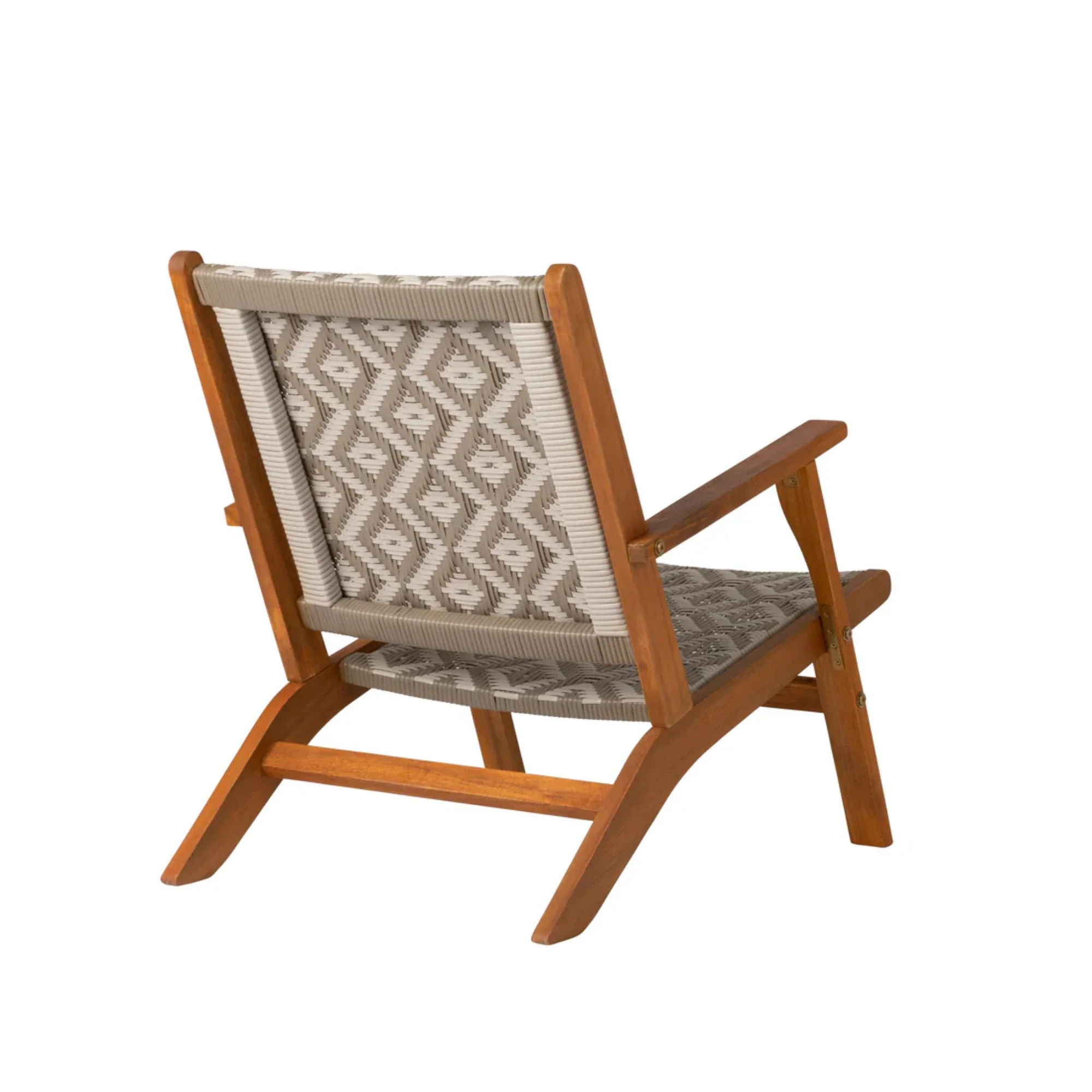 Well Traveled Living Vega Natural Stain Outdoor Chair in Diamond-Weave Wicker - Image 4
