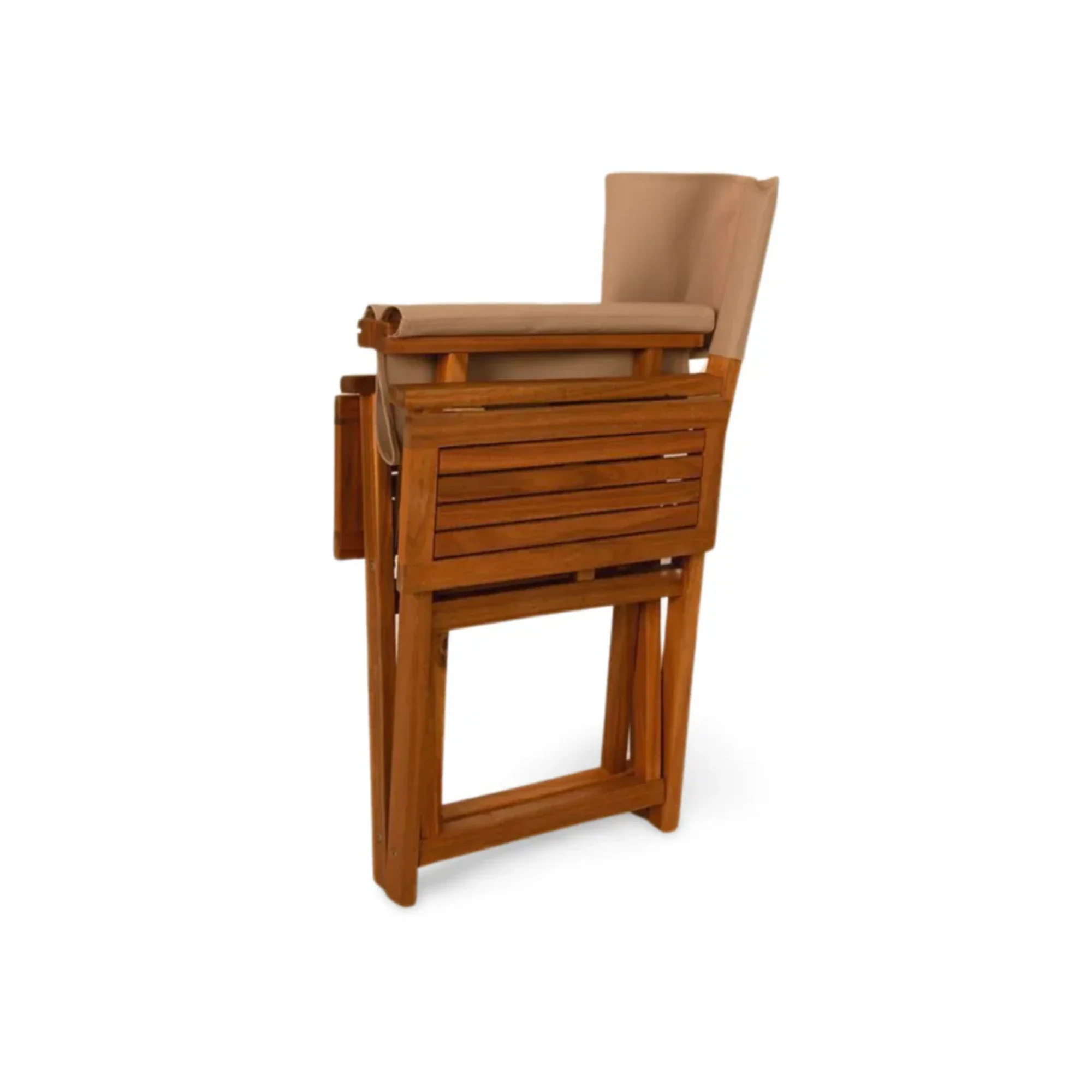 Well Traveled Living Walker Outdoor Folding Directors Chair w/ Side Tables - Image 4