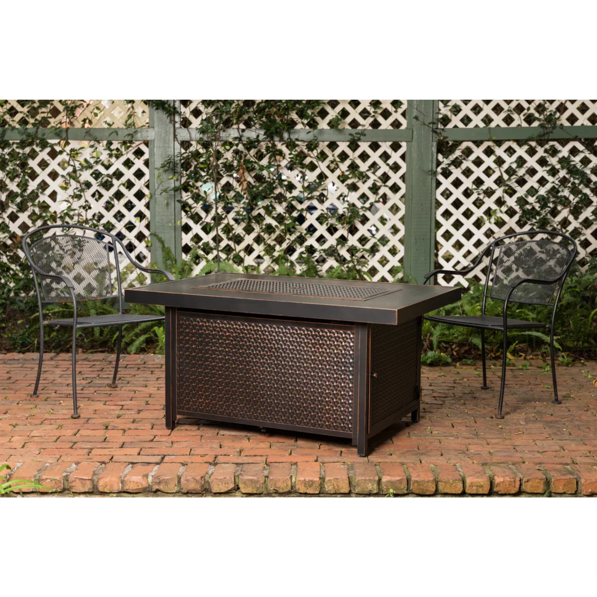 Well Traveled Living Weyland Rectangle Aluminum Propane Fire Pit - Image 5